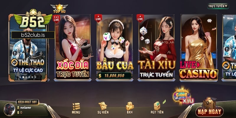 Top 3 trò chơi casino hay tại B52club